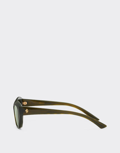 Ferrari Ferrari sunglasses in  green striped acetate  with solid green lenses Verde Abetone LA0L5f