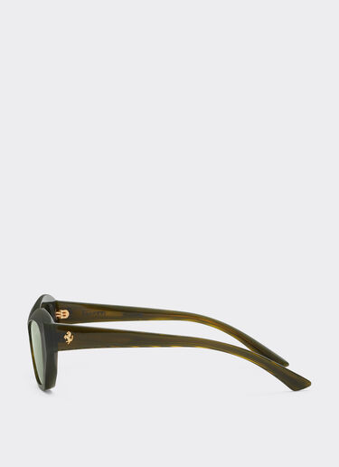 Ferrari Ferrari sunglasses in  green striped acetate  with solid green lenses Verde Abetone LA0L5f