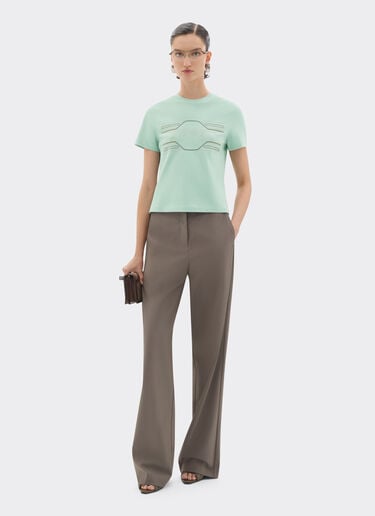 Ferrari 刺绣棉质 T 恤 Granite Green 50842f