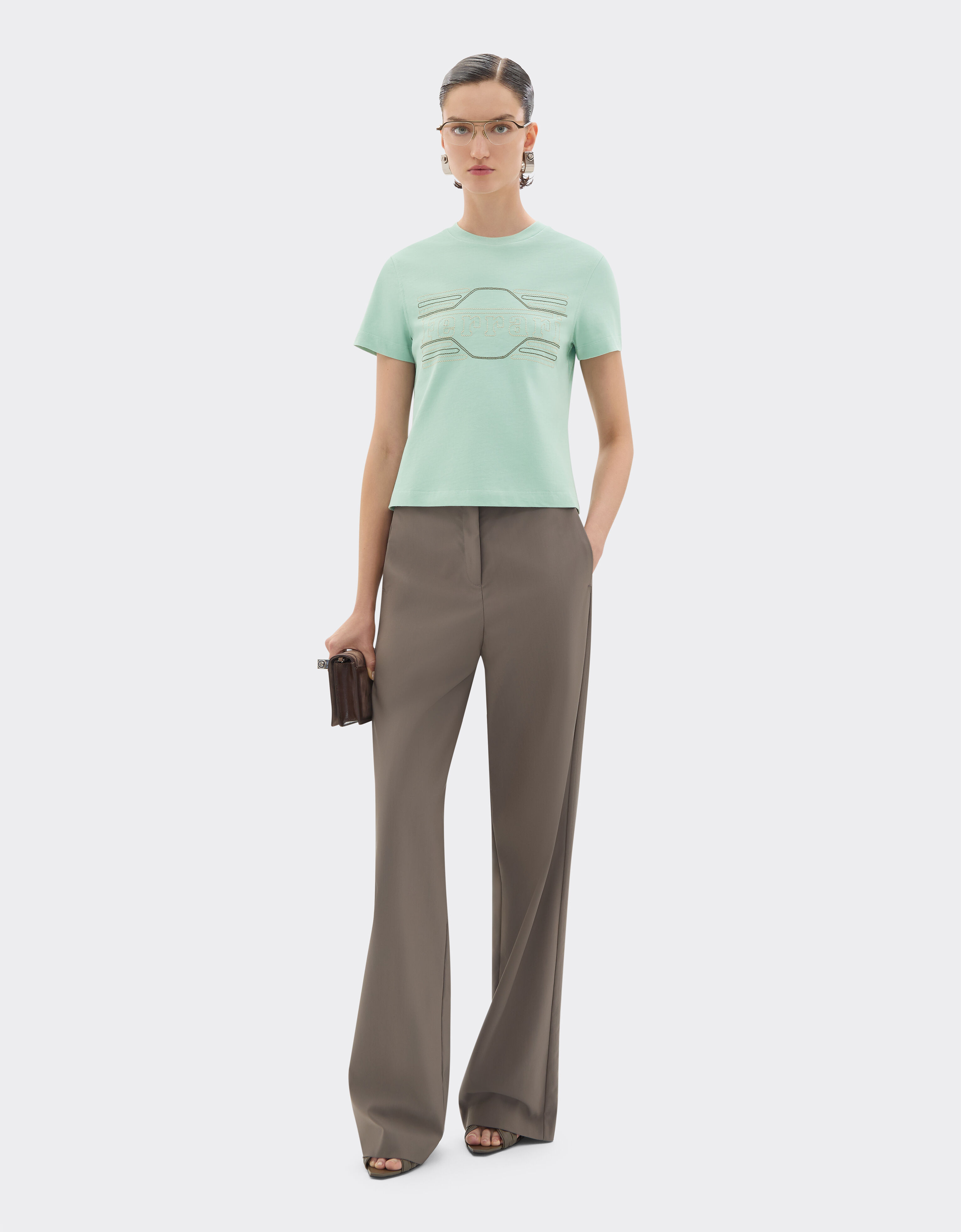 Ferrari 刺绣棉质 T 恤 Granite Green 50842f