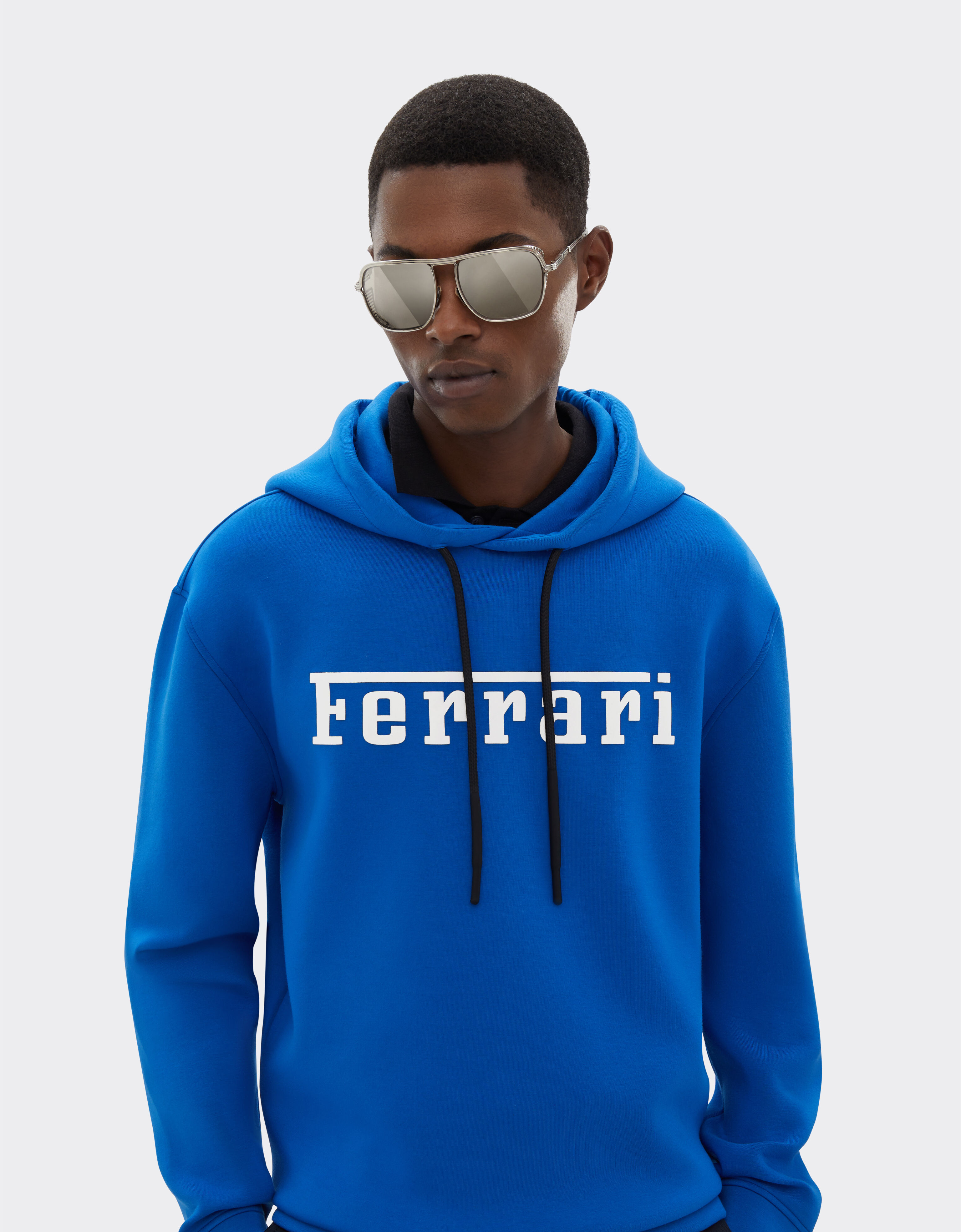 Ferrari 印有法拉利徽标的水蓝色运动衫 克莱因蓝 47819f