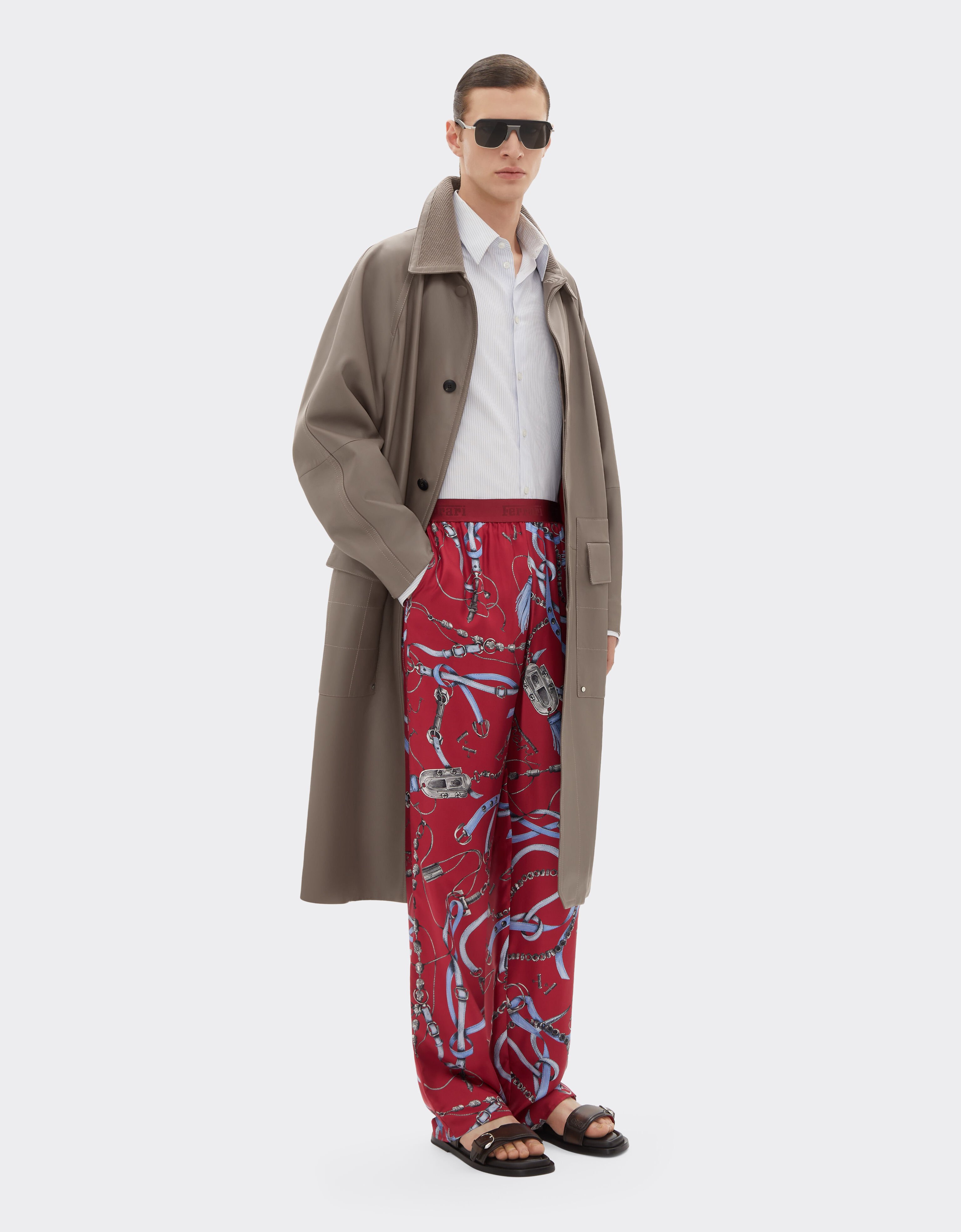 Ferrari 法拉利 Closet 印花真丝长裤 Maison Red 50804f