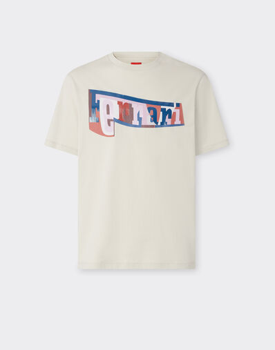 Ferrari T-shirt with color block logo print Chalk 49277f