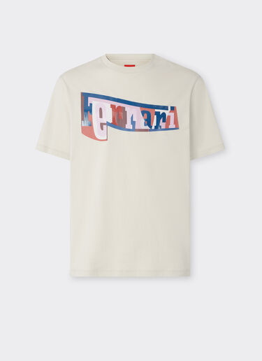 Ferrari T-shirt with color block logo print Chalk 49277f