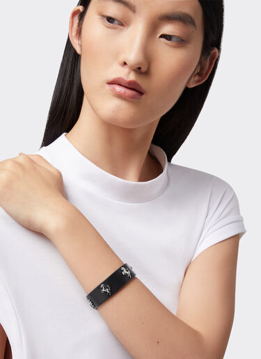 Ferrari 铆钉黑色皮革手环 黑色 20257f