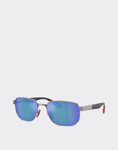 Ferrari Ray-Ban for Scuderia Ferrari RB8329M in gunmetal metal with polarized blue mirrored grey lenses Gunmetal LA0JTf