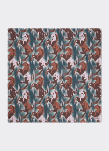 Silk yoke with pony Ikat print Ferrari Silk yoke with pony Ikat print Peacock 22717f