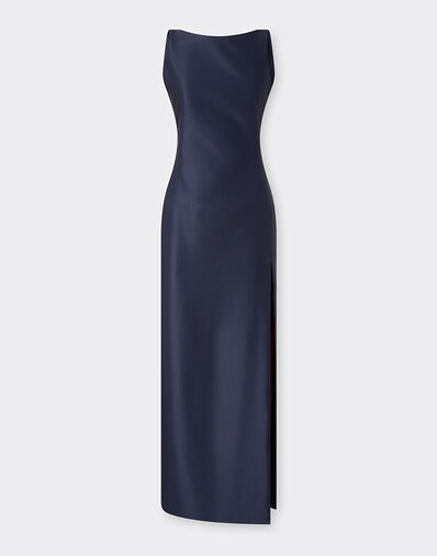 Ferrari Long dress in technical gabardine Ultramarine 49920f