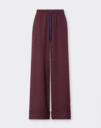 Ferrari Wool and viscose pants with Vichy pattern Cherry 22639f