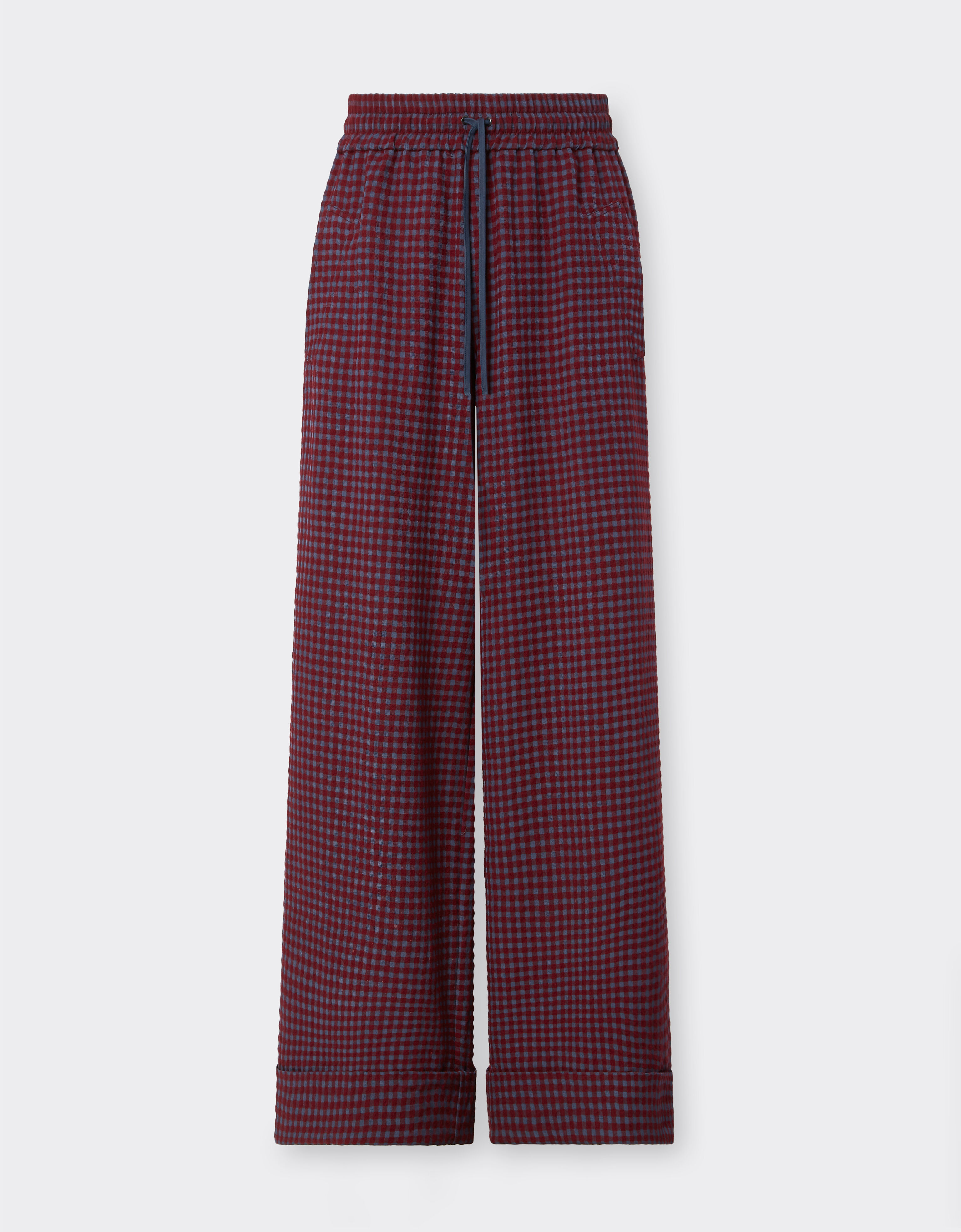 Ferrari Wool and viscose pants with Vichy pattern Cherry 22639f