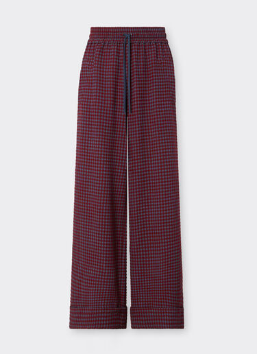 Wool and viscose pants with Vichy pattern Ferrari Wool and viscose pants with Vichy pattern Cherry 22639f