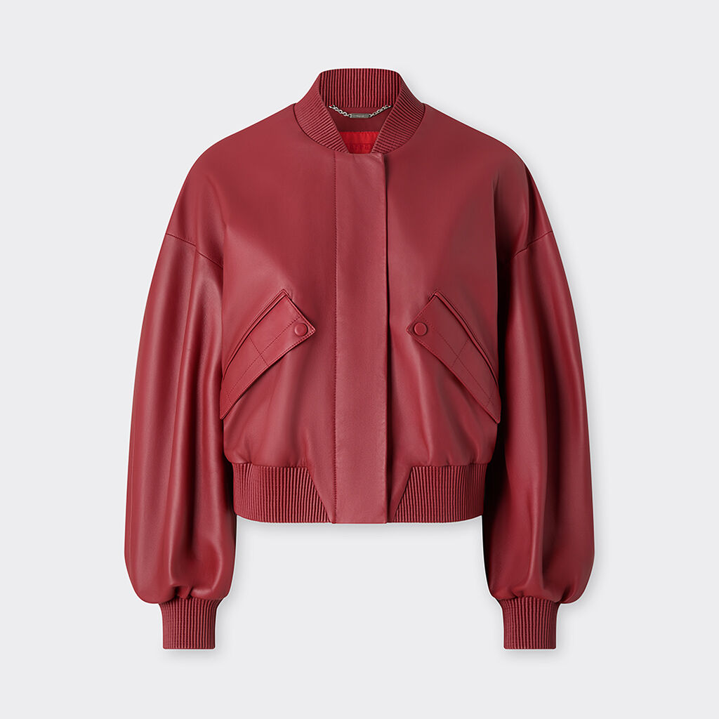 涂层纳帕皮革飞行夹克 Ferrari 涂层纳帕皮革飞行夹克 Maison Red 50083f