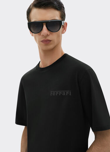 Ferrari 法拉利徽标棉质 T 恤 黑色 21163f
